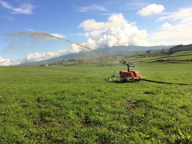 Torpedo travelling effluent cannon in action
